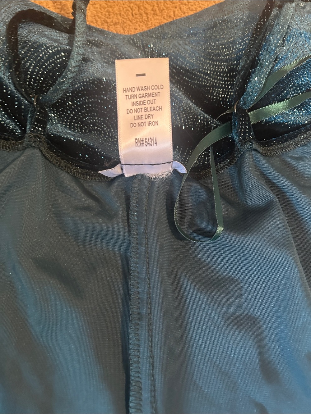 B Darlin Teal Glitter Cowl Neck Mini Dress - Picture 11 of 13